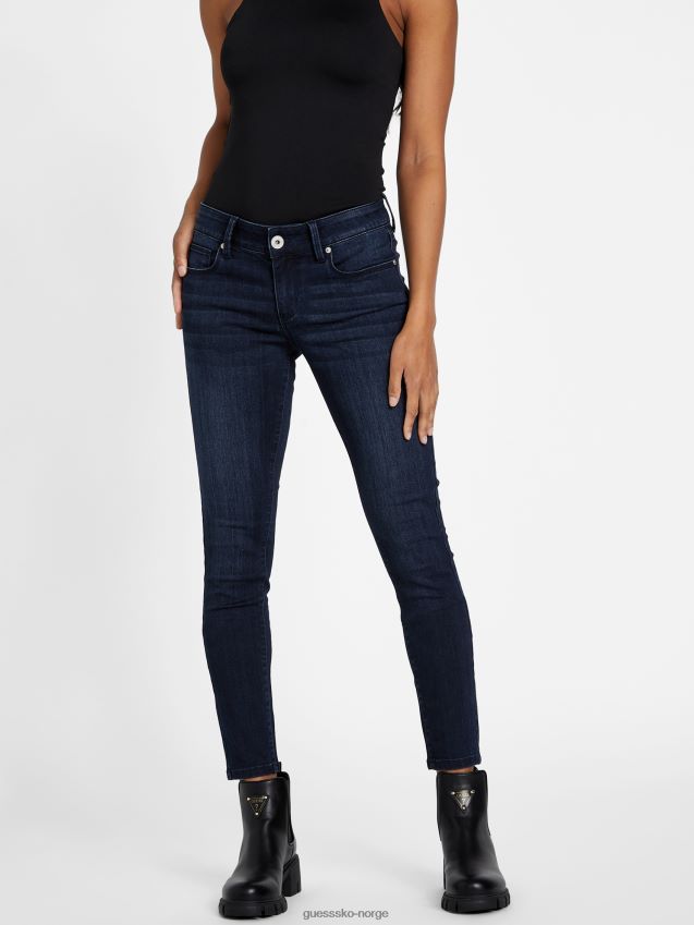 Guess eco sienna klassisk middels høy skinny jeans skyllevask skylle vask kvinner F0LJ806881