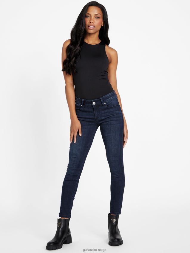 Guess eco sienna klassisk middels høy skinny jeans skyllevask skylle vask kvinner F0LJ806881