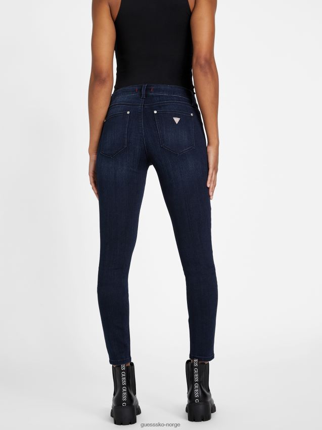 Guess eco sienna klassisk middels høy skinny jeans skyllevask skylle vask kvinner F0LJ806881