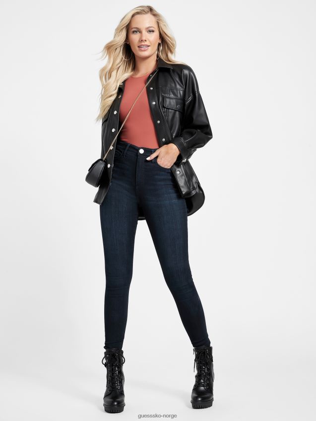 Guess eco simmone høyhus skinny jeans skyllevask skylle vask kvinner F0LJ806815