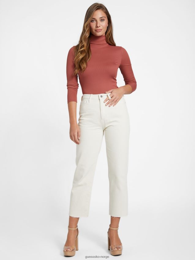 Guess fjellhvit leilani cropped jeans med rette ben fjell hvit kvinner F0LJ807129