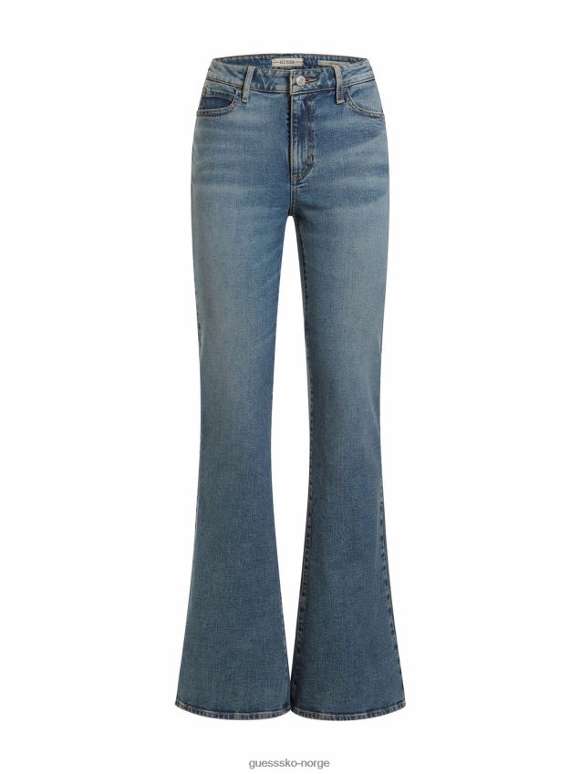 Guess flare denim bukse blå ny trend blå kvinner F0LJ803962