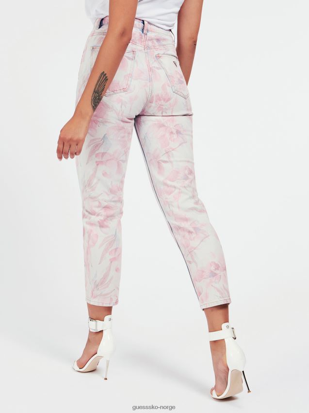 Guess flerfarget mønster denim jeans med mamma-fit flerfarget mønster kvinner F0LJ805890