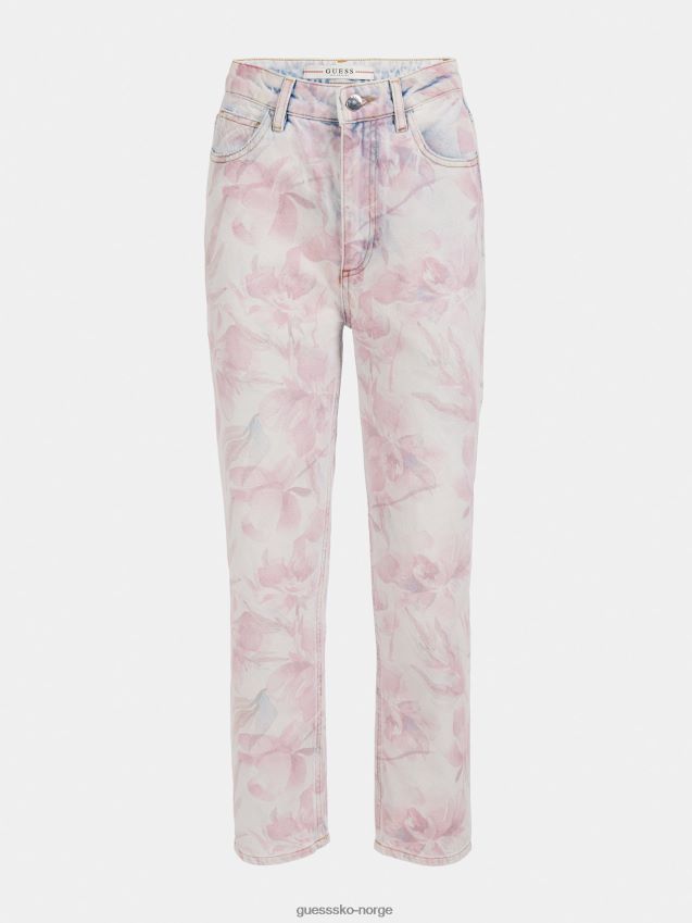 Guess flerfarget mønster denim jeans med mamma-fit flerfarget mønster kvinner F0LJ805890