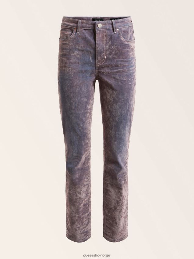 Guess flock skinny fit denim bukse lilla lilla kvinner F0LJ806043