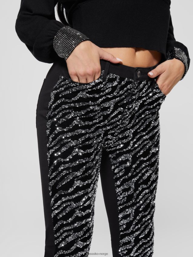Guess glam tiger sølv 1981 tiger paljett skinny jeans glam tiger sølv kvinner F0LJ809250