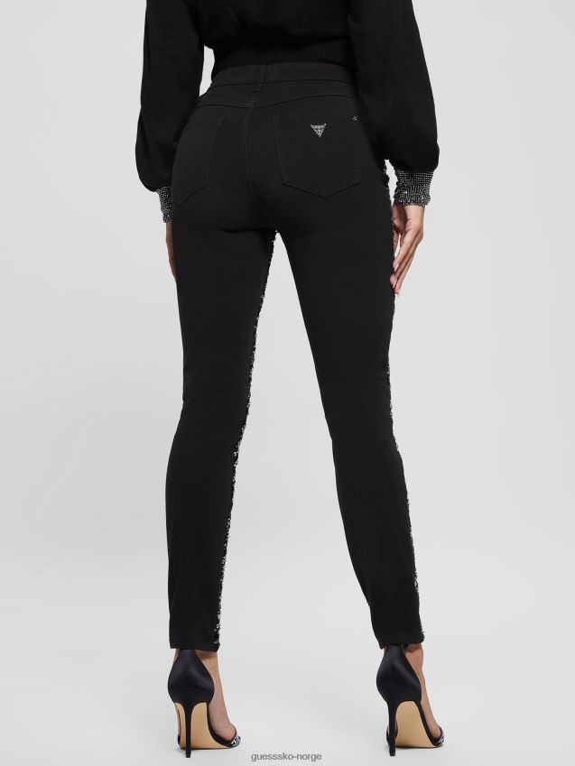 Guess glam tiger sølv 1981 tiger paljett skinny jeans glam tiger sølv kvinner F0LJ809250