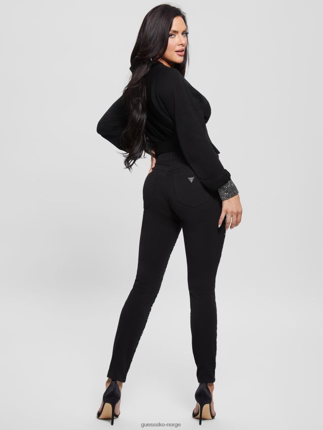 Guess glam tiger sølv 1981 tiger paljett skinny jeans glam tiger sølv kvinner F0LJ809250