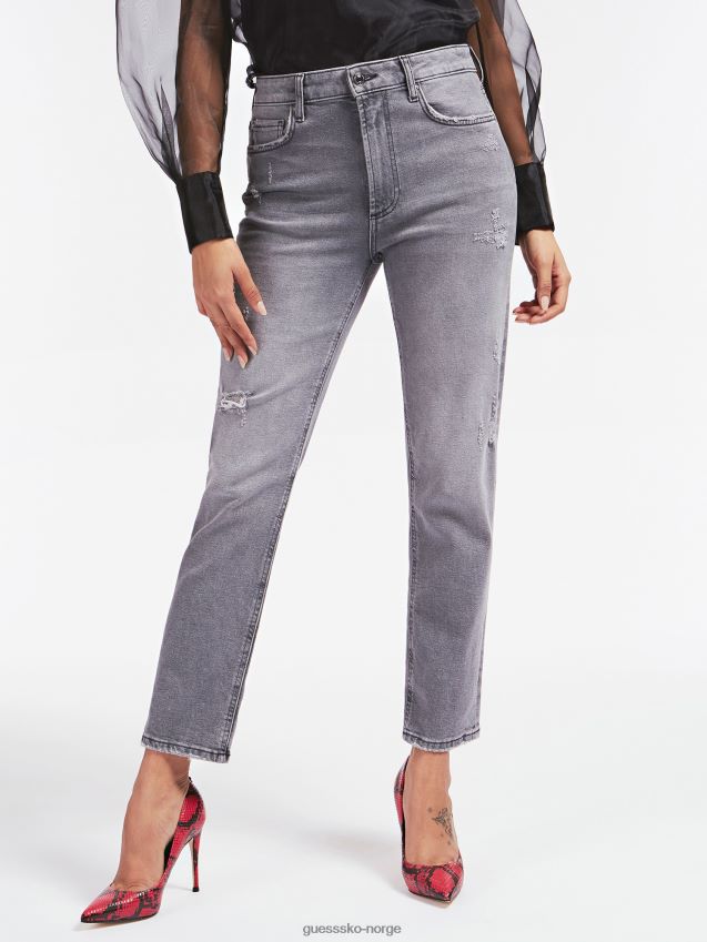 Guess grå ødelagt denimbukse med avslappet passform grå kvinner F0LJ806767