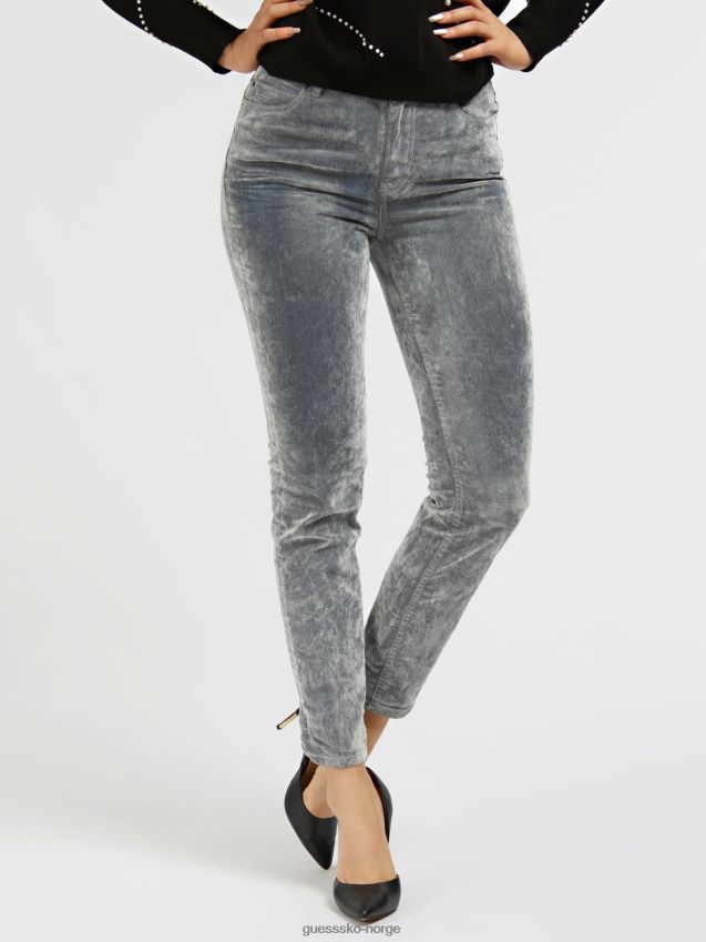 Guess grå fløyelseffekt skinny fit denimbukse grå kvinner F0LJ806400