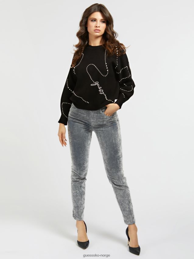 Guess grå fløyelseffekt skinny fit denimbukse grå kvinner F0LJ806400