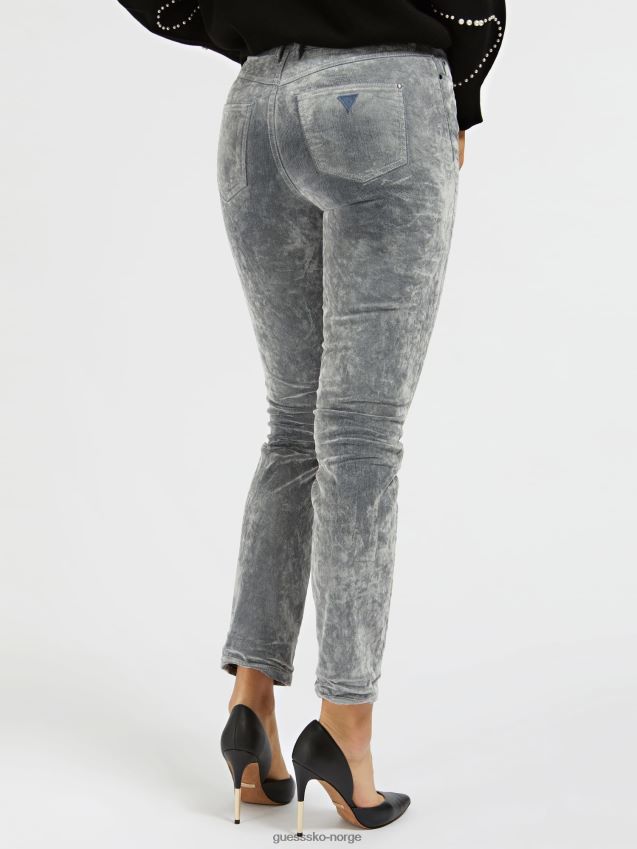 Guess grå fløyelseffekt skinny fit denimbukse grå kvinner F0LJ806400