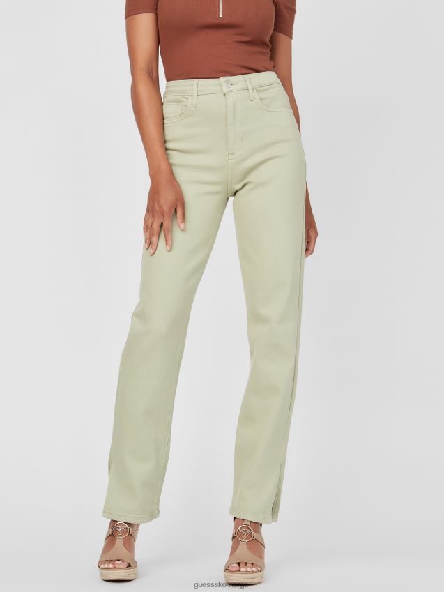 Guess hasselnøtte høye straight jeans tørket salvie tørket salvie kvinner F0LJ807238