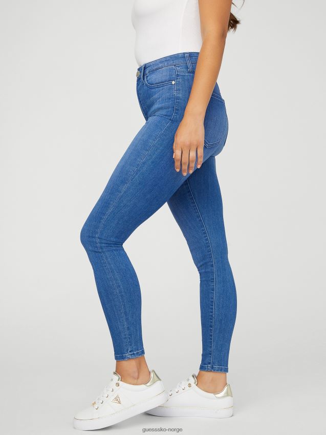 Guess knallblå skyll simmone high-rise skinny jeans knallblått skyll kvinner F0LJ806880