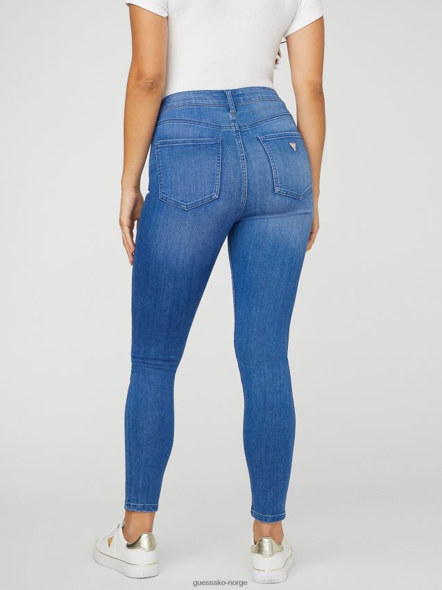 Guess knallblå skyll simmone high-rise skinny jeans knallblått skyll kvinner F0LJ806880