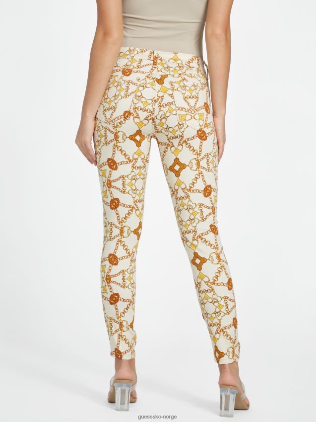 Guess øko chloe mellomhøye skinny jeans vanilje blush vanilje blush kvinner F0LJ807004