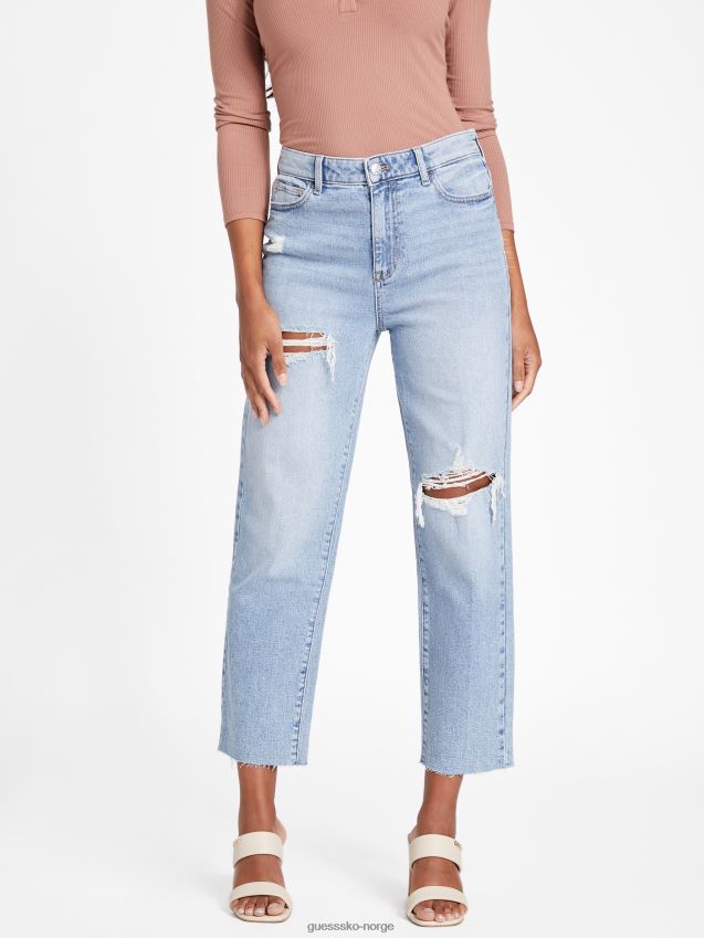 Guess light destroy wash doja distressed straight jeans lett ødelegge vask kvinner F0LJ806802