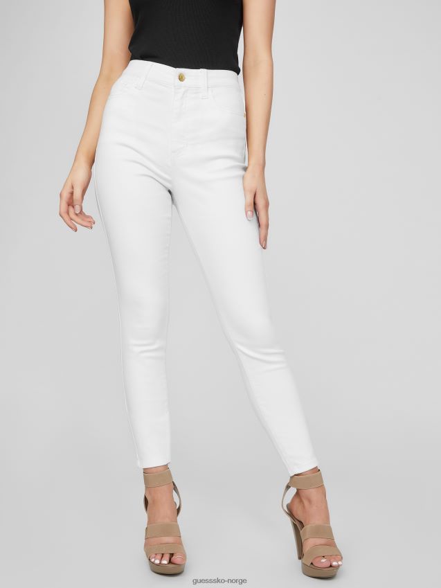 Guess lila high-rise ankel skinny jeans white wash destory white wash destory kvinner F0LJ807337