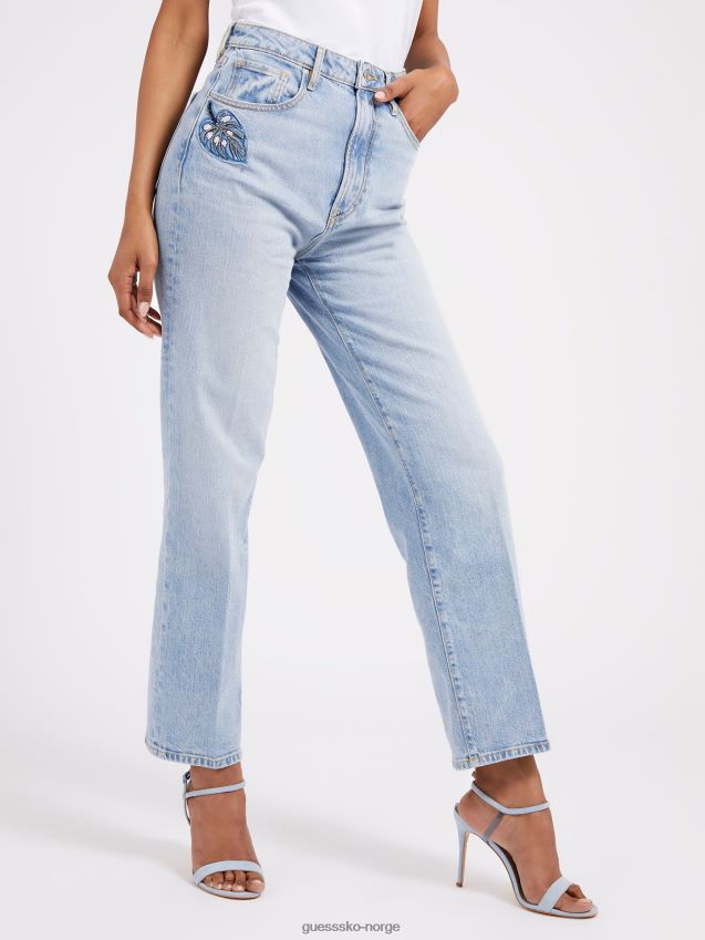 Guess lyseblå palazzo fit denimbukse lyse blå kvinner F0LJ803225