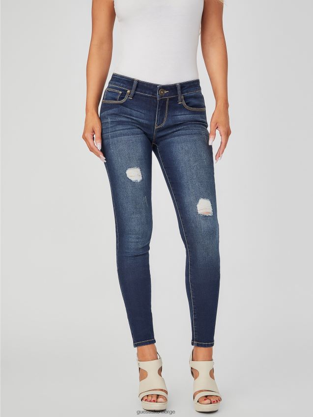 Guess mørk ødelagt sienna kurvede skinny-jeans i middels høyde mørke ødelagt kvinner F0LJ806862