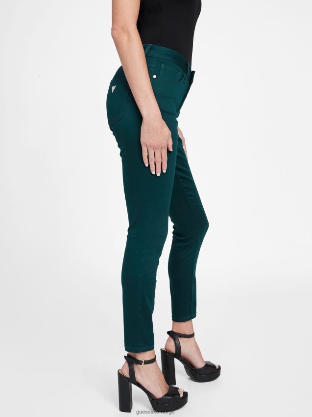Guess mørk jade øko jaden skulpturelle skinny-jeans i middels høyde mørk jade kvinner F0LJ806931