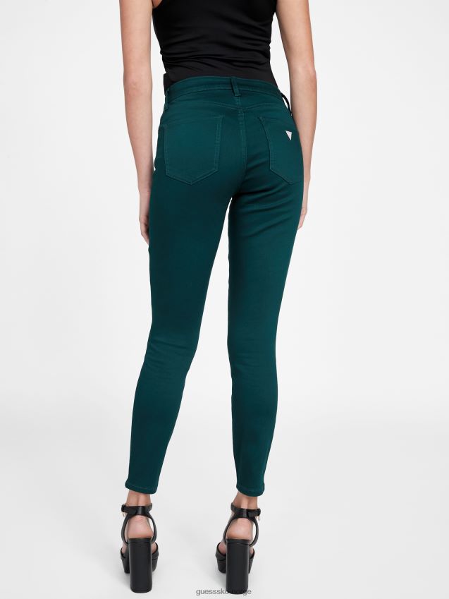 Guess mørk jade øko jaden skulpturelle skinny-jeans i middels høyde mørk jade kvinner F0LJ806931