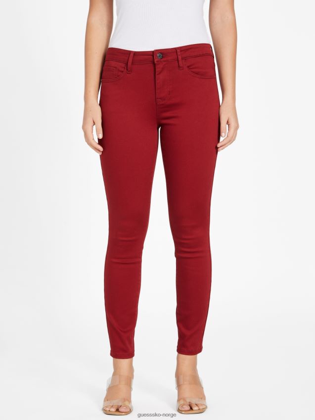 Guess mørk syltetøy rød øko brenda skinny-jeans i mellomhøyde mørk syltetøyrød kvinner F0LJ806913