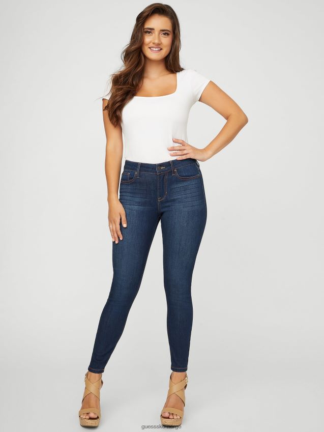 Guess mørk vask jaden sculpt mid-rise skinny jeans mørk vask kvinner F0LJ806819