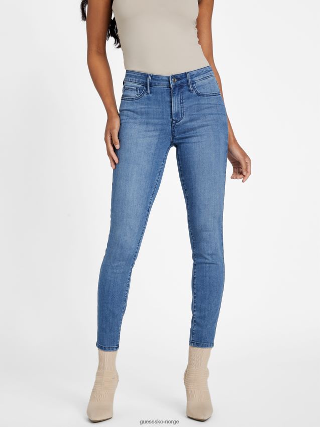 Guess middels vask øko brenda skinny-jeans i middels høyde middels vask kvinner F0LJ806825