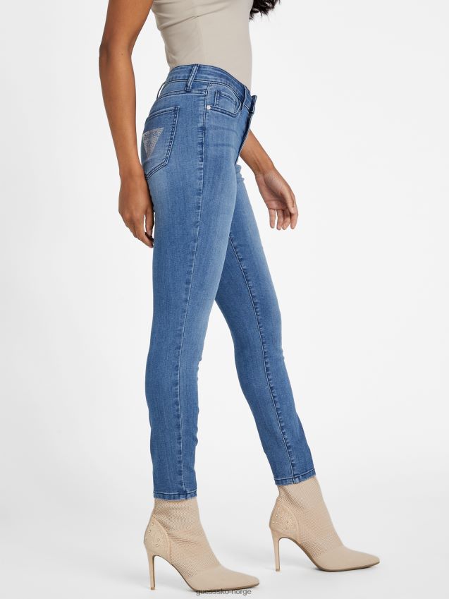 Guess middels vask øko brenda skinny-jeans i middels høyde middels vask kvinner F0LJ806825
