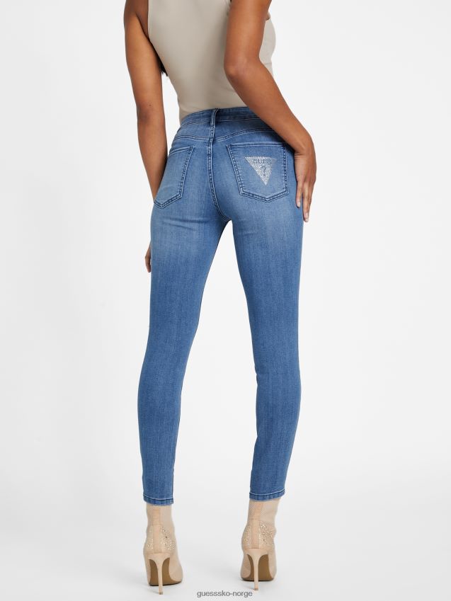 Guess middels vask øko brenda skinny-jeans i middels høyde middels vask kvinner F0LJ806825