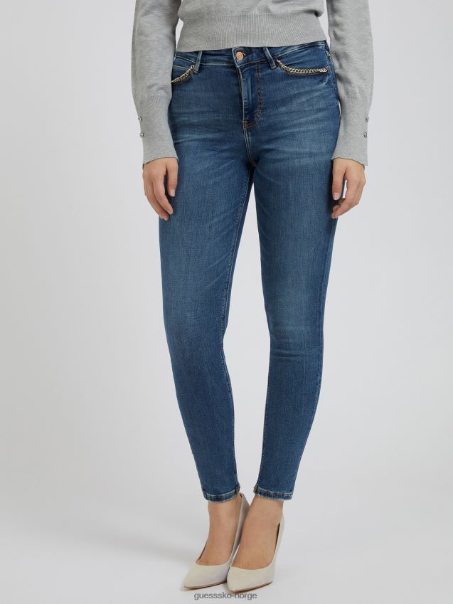 Guess mote skinny fit denim bukse blå blå kvinner F0LJ803000