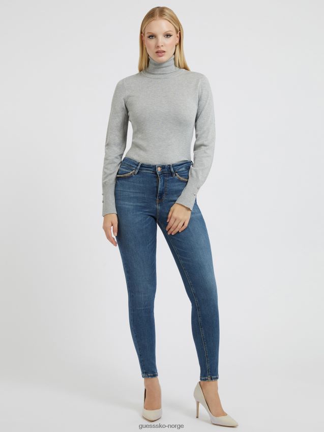 Guess mote skinny fit denim bukse blå blå kvinner F0LJ803000