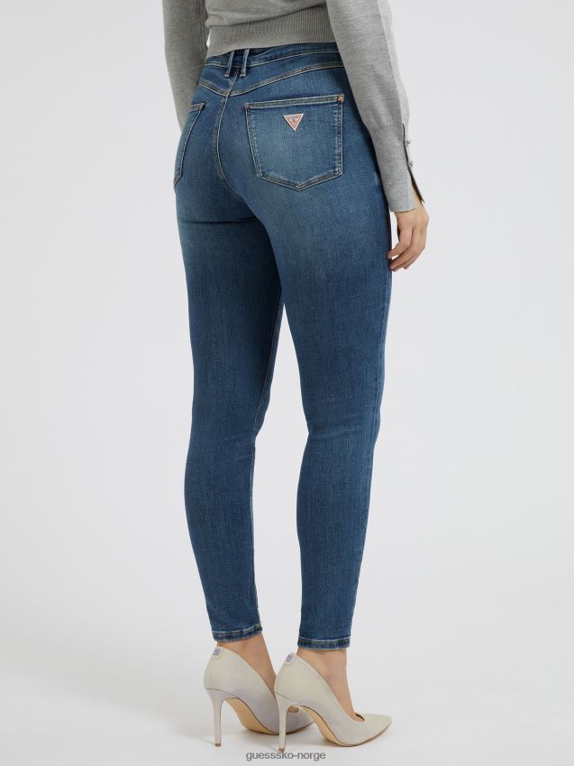 Guess mote skinny fit denim bukse blå blå kvinner F0LJ803000
