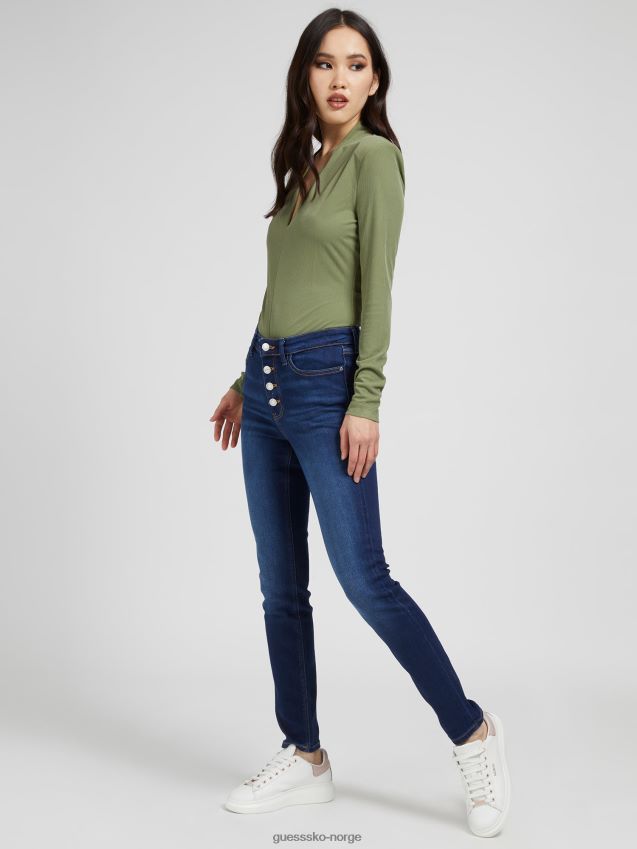 Guess mote skinny fit denim bukse ny trend blå kvinner F0LJ803623