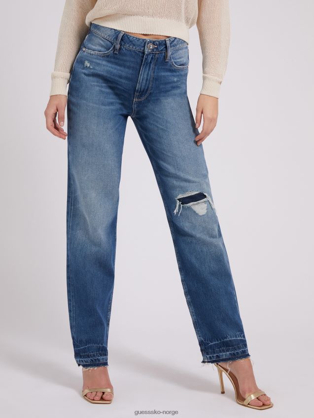 Guess moteblå avslappet passform denimbukse ny trend blå kvinner F0LJ802758