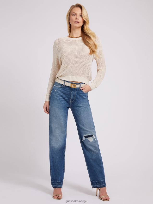 Guess moteblå avslappet passform denimbukse ny trend blå kvinner F0LJ802758