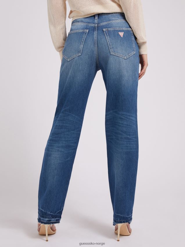 Guess moteblå avslappet passform denimbukse ny trend blå kvinner F0LJ802758