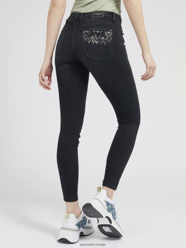 Guess push up skinny fit denim bukse grå grå kvinner F0LJ806521