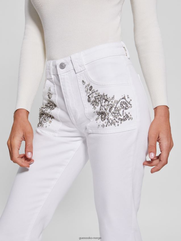 Guess rayna baby boot jeans ren hvit multi ren hvit multi kvinner F0LJ809429