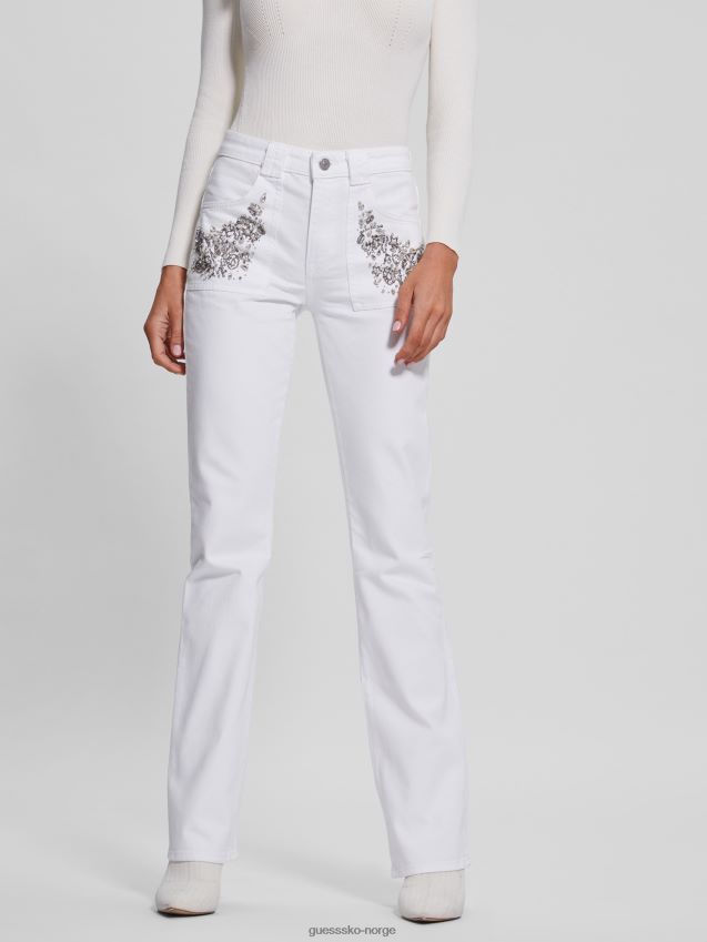 Guess rayna baby boot jeans ren hvit multi ren hvit multi kvinner F0LJ809429