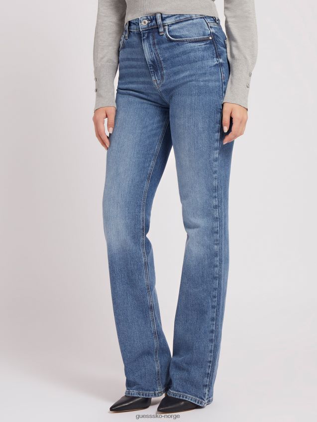 Guess rett denim bukse blå mote blå kvinner F0LJ802913