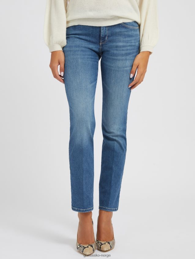 Guess rett denim bukse blå motetrend blå kvinner F0LJ802899