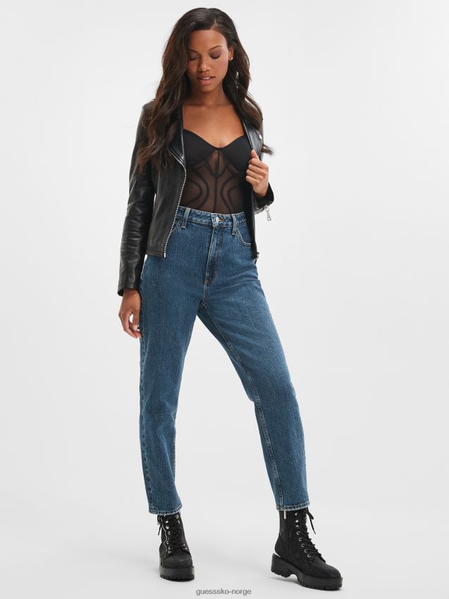 Guess rubicon medium øko distressed mom jeans rubicon medium kvinner F0LJ809652