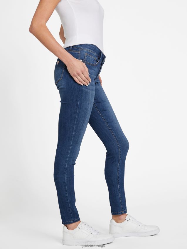 Guess sienna kurvede skinny jeans i middels høy middels vask middels vask kvinner F0LJ806887