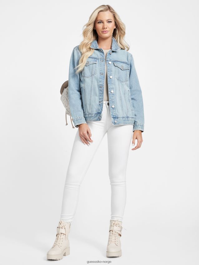 Guess sienna kurvet mellomhøye skinny jeans white wash destory white wash destory kvinner F0LJ806824