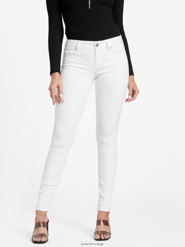 Guess sienna kurvet mellomhøye skinny jeans white wash destory white wash destory kvinner F0LJ806824