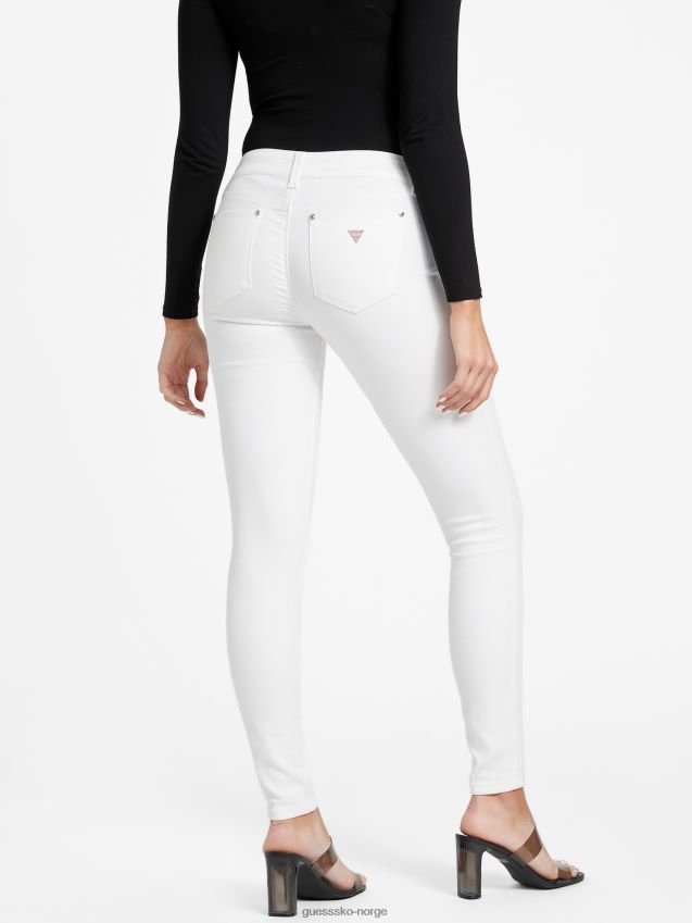 Guess sienna kurvet mellomhøye skinny jeans white wash destory white wash destory kvinner F0LJ806824