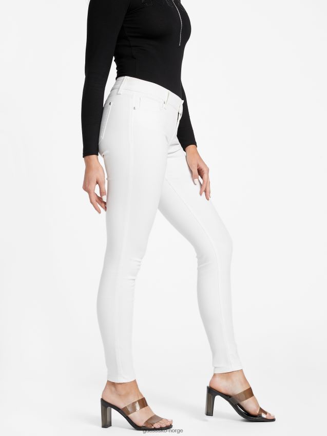 Guess sienna kurvet mellomhøye skinny jeans white wash destory white wash destory kvinner F0LJ806824