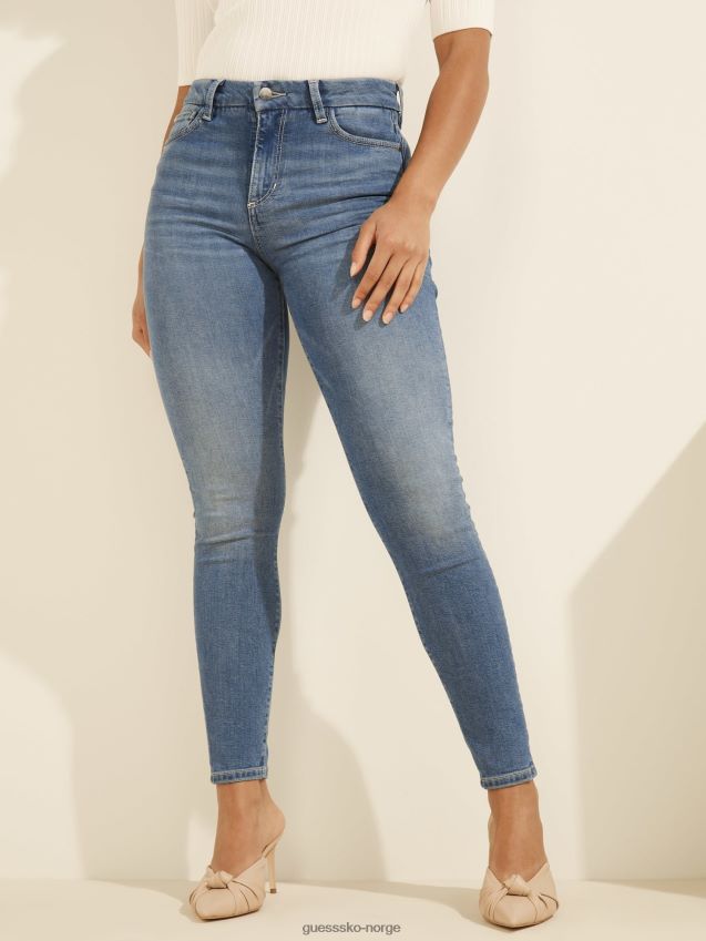 Guess skinny denim bukse blå blå kvinner F0LJ806351